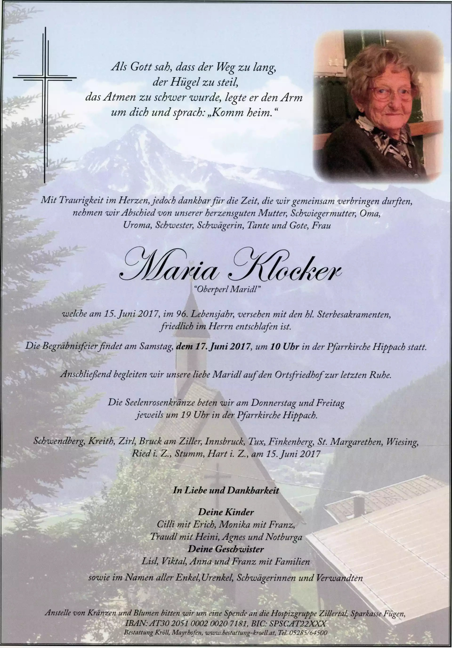 Parte von Maria Klocker